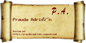 Prauda Adrián névjegykártya