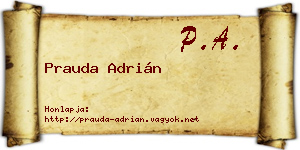 Prauda Adrián névjegykártya